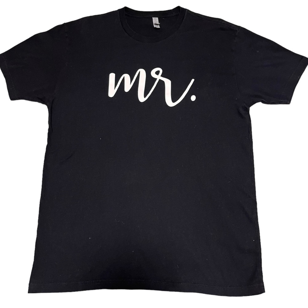 Size Large “Mr.” graphic tee.